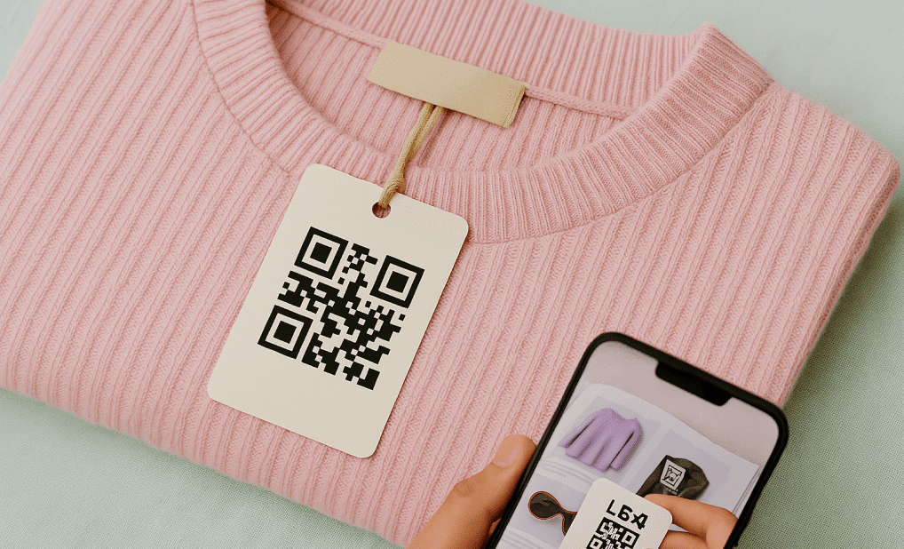 Scanning a QR tag on clothing