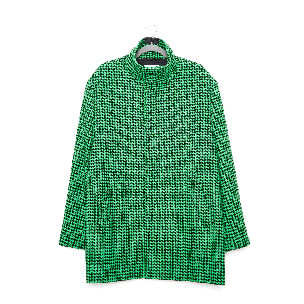 Balenciaga Houndstooth Wool Coat